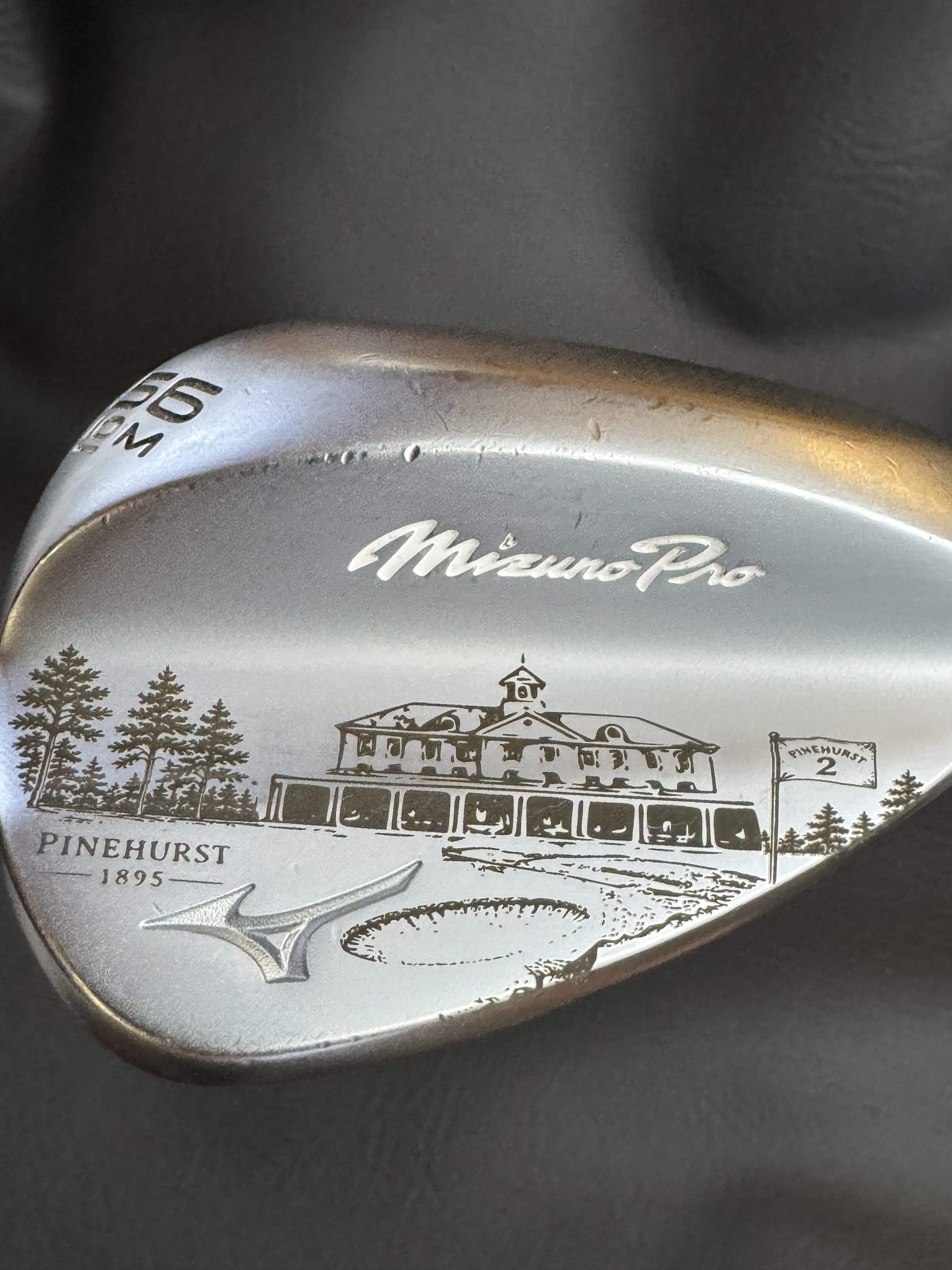 Full view of Mizuno Pro Pinehurst themed custom engraved wedge