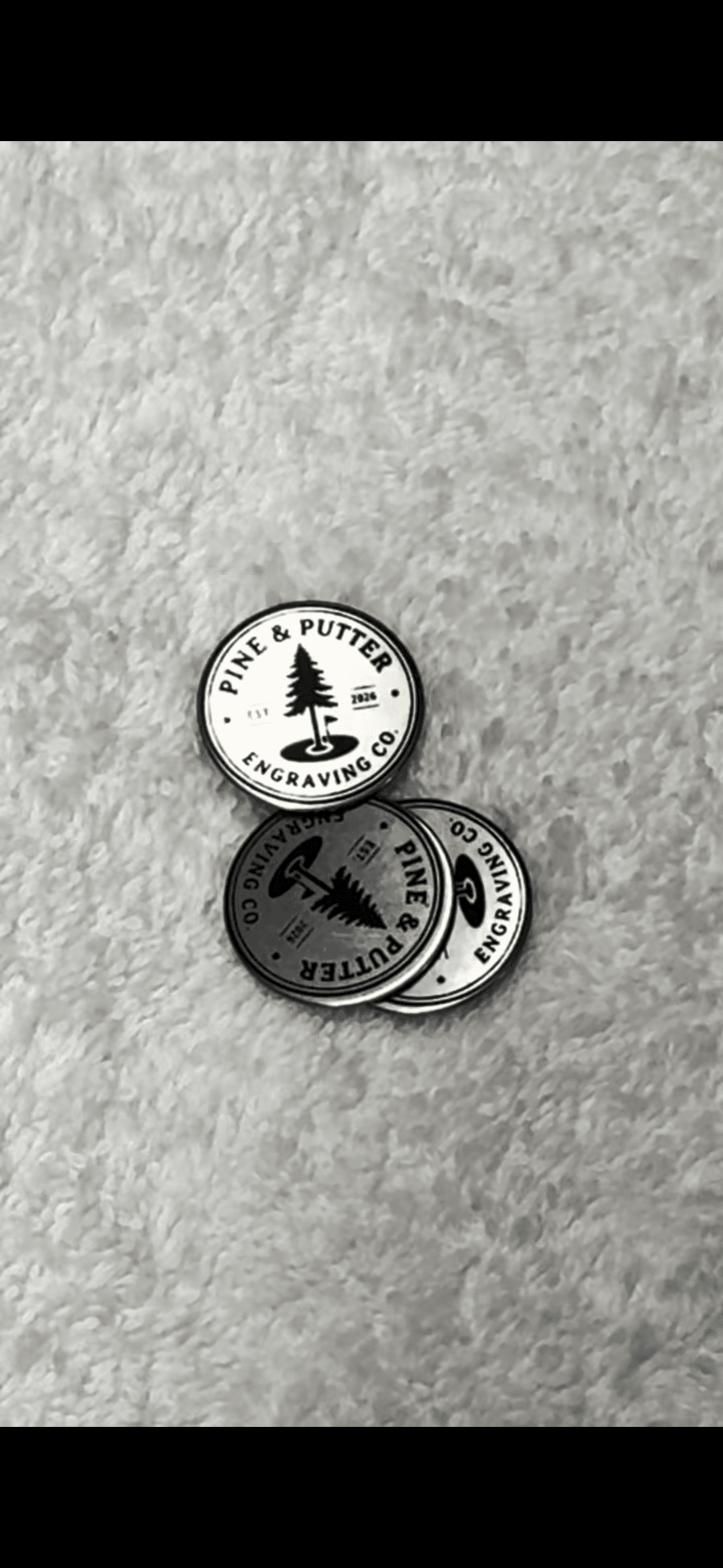 Pine and Putter custom logo golf ball markers
