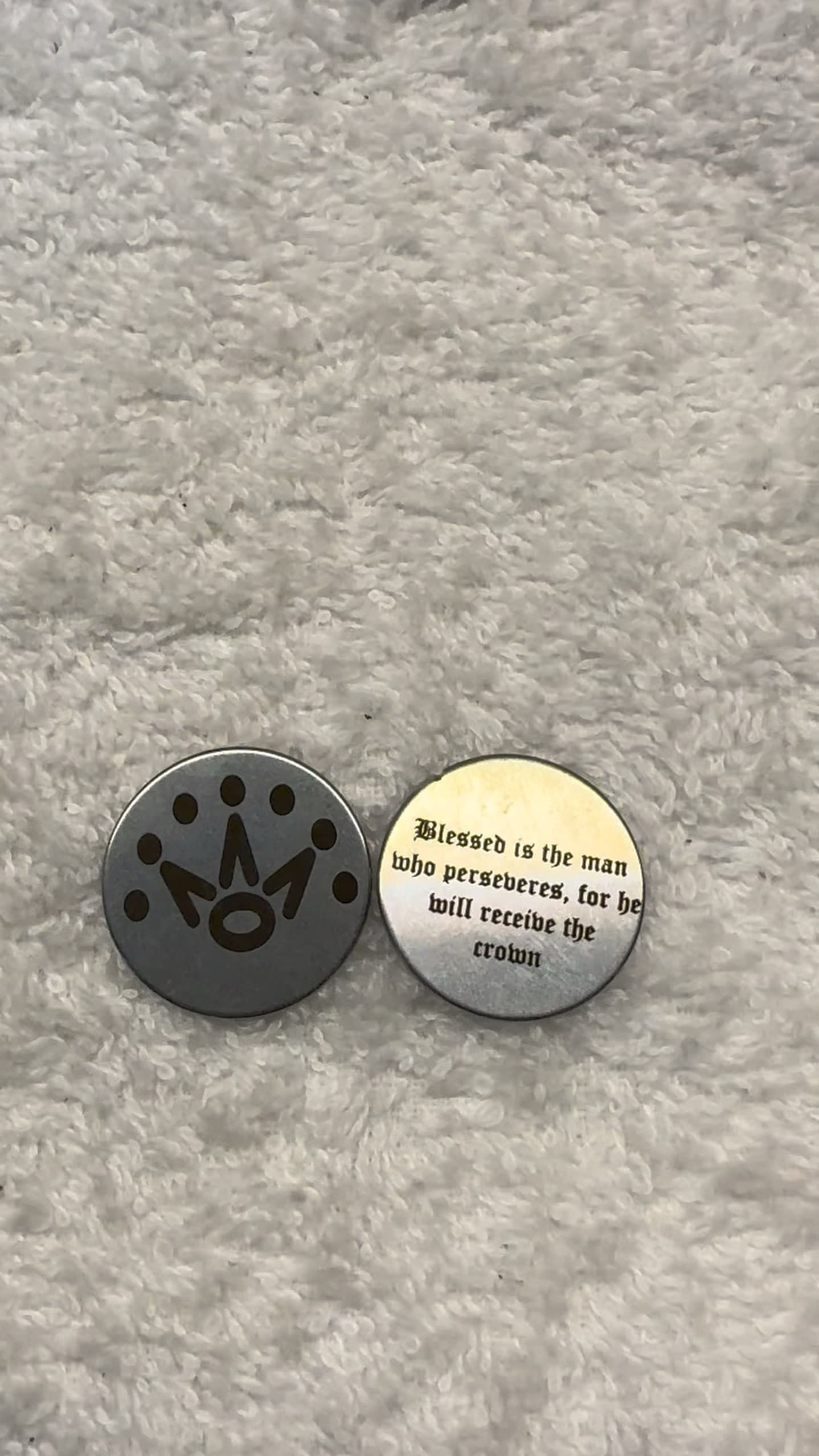 Personalized engraved scripture golf ball markers